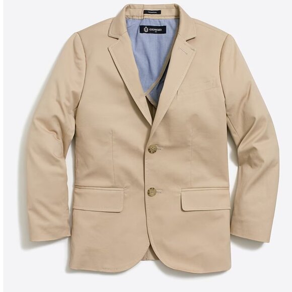 Jcrew Factory - Boys’ Thompson Flex Chino Suit Jacket – Size 10 Sandy Dune - Picture 1 of 9